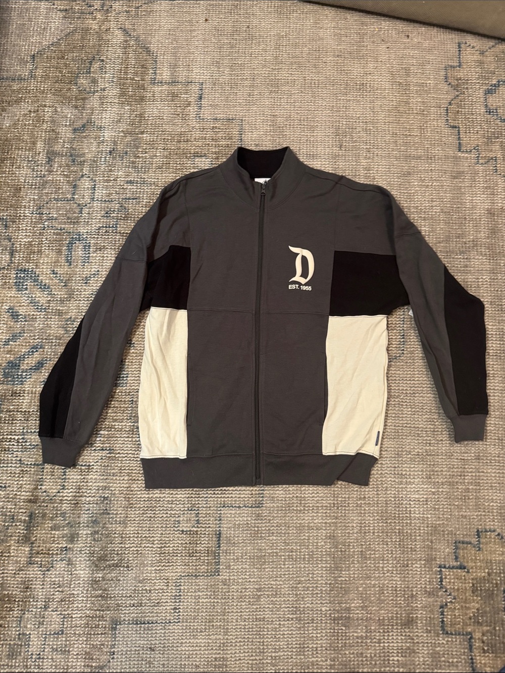 Disney Gray, Black & Cream Zip-Up Track Jacket